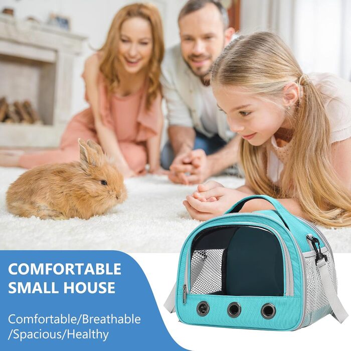Транспортний бокс для котів, кроликів та морських свинок 30x27x21 см, з плечовим ременем, м'який, для кошенят, кроликів, морських свинок