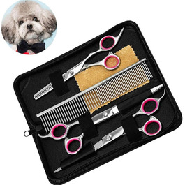 Набір для стрижки тварин QUNINE: професійний набір для грумінгу, включає ножиці та тример, нержавіюча сталь, 17.8 см
