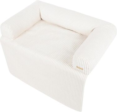 Ліжко для собак Velinda, м'яке диван-лежак, захист дивану, кремовий колір, Cord