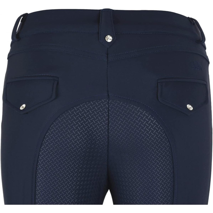 Лазура - жіночі зимові штани для верхової їзди Татяна | Повний силіконовий вшитий захист | Штани для верхової їзди з 2 кишенями для телефону | Чорні або темно-сині штани з повним силіконовим вшитим захистом | Верхова одяг розмір 34-46 34 Темно-синій