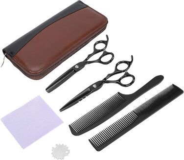Набір професійних ножиць для грумінгу собак та котів: ножиці для розрідження та прямі, гребінець