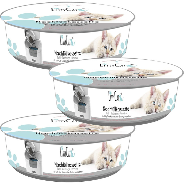 Littycat: Запасні касети для туалету котів, сумісні з оригіналом, 3 шт.