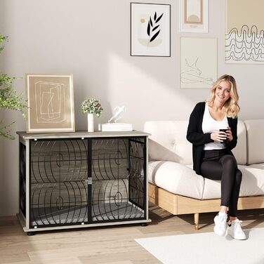 Клітка для собак PawHut - Будинок для великих собак, 100x60x73.5 см, сірий колір