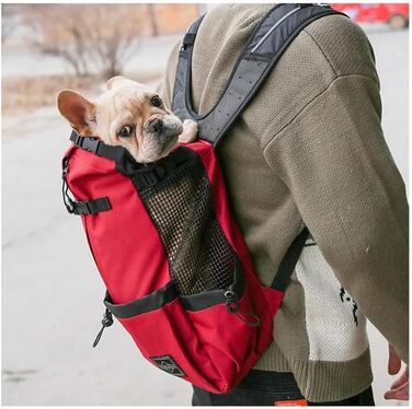 Рюкзак для собак Bis, сумка для маленьких собак, рюкзак-переноска для тварин, подорожі, Outdoor, вентиляція, дихаюча сітка, велосипед, мотоцикл, спорт (Сірий, S)