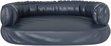 Крісло-ліжко для собак VidaXL, ергономічне, з пінополіуретану, темно-синього кольору, 75x53 см, з штучної шкіри