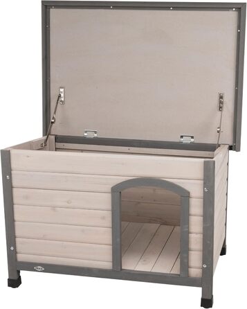 Будка для собак TRIXIE Natura Classic з плоским дахом, вологостійка, 116×82×79 см, сіра