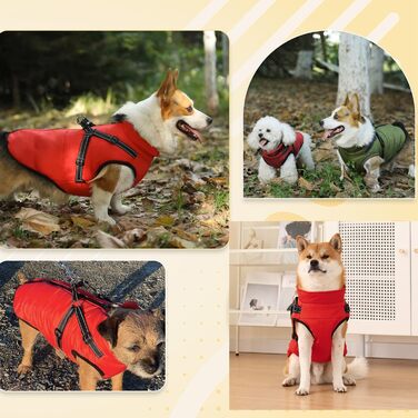 Водонепроникний собачий плащ з шлейкою, зимова тепла флісова куртка для середніх та великих собак, світловідбиваючий вітрозахисний собачий костюм (оливковий, M) Оливковий – L