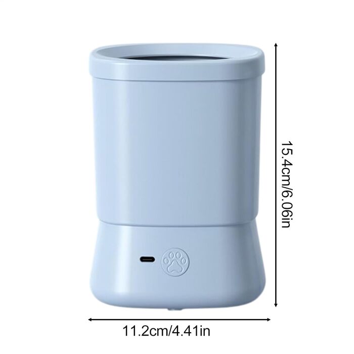 Автоматичний очищувач лап для собак | Очищувач лап з бризгозахистом, 2 швидкості, аксесуар для догляду за собаками, для кемпінгу, подорожей, відпочинку на природі (блакитний)