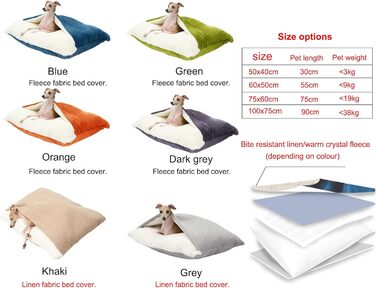 Ортопедичне ліжко-будка для собак з підстилкою, 75x60x23 см, Хакі