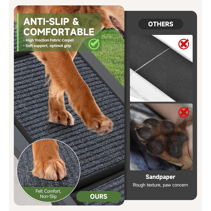 Рампа для собак Hunderampe, 170 см, складана, для авто, з неслизькою поверхнею, до 113.4 кг, легка та портативна