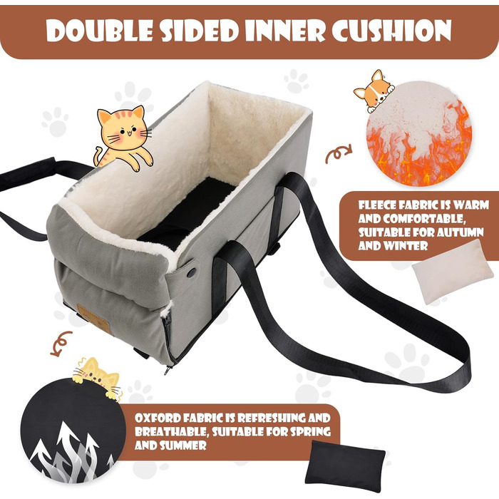 Автокрісло для собак та котів: м'яке, безпечне, з фіксатором