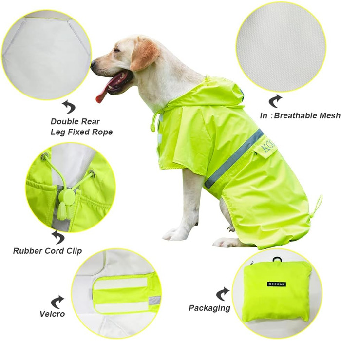 Водонепроникний дощовик для великих собак, зелений, розмір 6XL