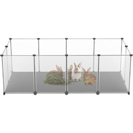 Клітка для тварин NAIZY 12 шт. 35x45 см: загон для собак, кроликів, морських свинок, розширюваний, білий