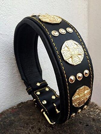 Bestia Maximus нашийник для великих собак, 100% натуральна шкіра, м'яка підкладка
