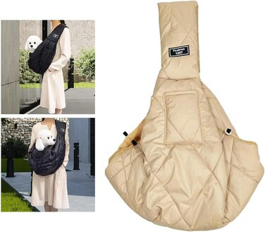 Трапляча сумка для собак та котів, зимова, з м'яким ременем, сумка-переноска для тварин, маленька, кольору абрикос