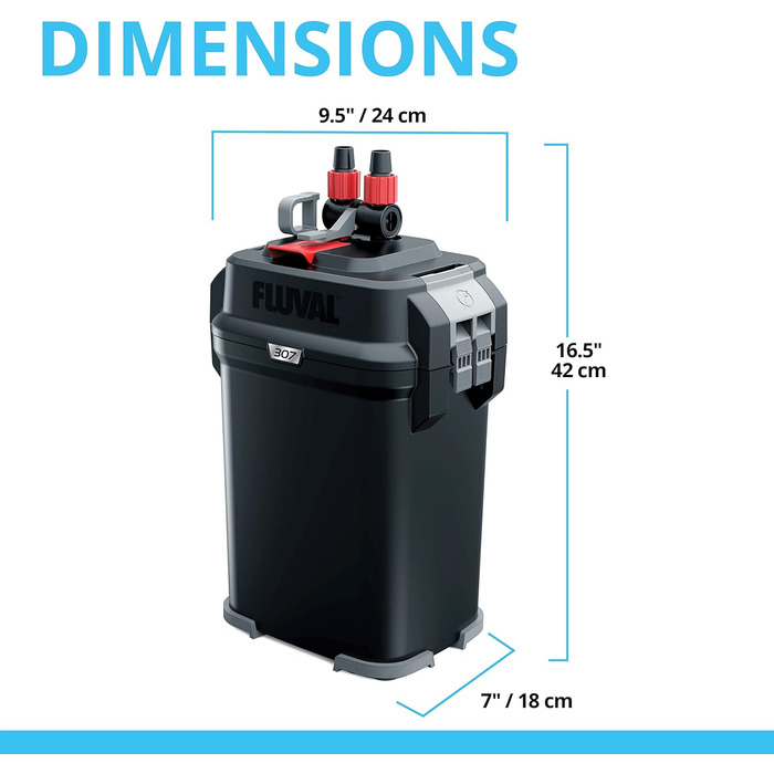Зовнішній фільтр Fluval A447 307 для акваріума, 300 л, чорний
