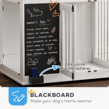 Клітка для собак PawHut - переноска з 3 дверцятами, полиця для іграшок, коліщатка, біла, для великих собак