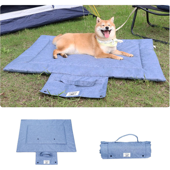 Килимок для собак у подорожі, 70 x 50 см: водовідштовхуючий, неслизький, для авто, багажника (синій, S)