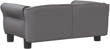 Диван для собак, м'яке ліжко для домашніх тварин, лежанка для собак з штучної шкіри, ліжко для цуценят, диван для домашніх тварин, будиночок для собак, для великих та середніх собак, сучасний та елегантний дизайн, сірий, 70x45x30 см