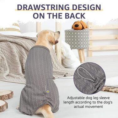 Піжама для собак SCENEREAL: теплий зимовий халат, пуловер для цуценят, рожевий, розмір S (груди 20 дюймів), XL (груди 32 дюйми), сірий