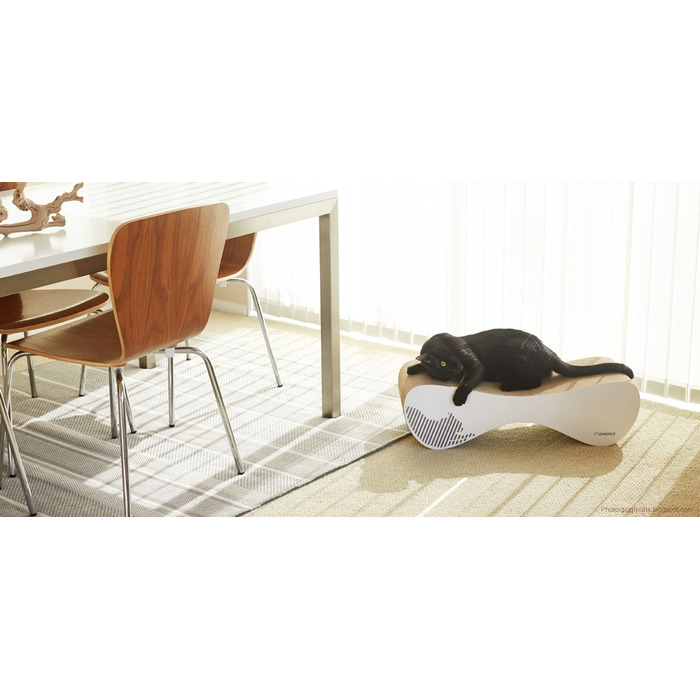 Картонна дряпалка myKotty біла, 71x21x25 см, для кошенят та дорослих котів