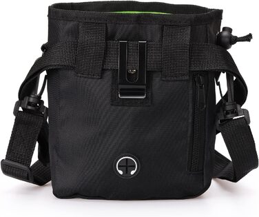 Універсальна сумка для ласощів для собак, знімна, велика місткість, сумка для тренувань, з ремінним кріпленням та регульованим плечовим ременем, 3 способи носіння (чорний)