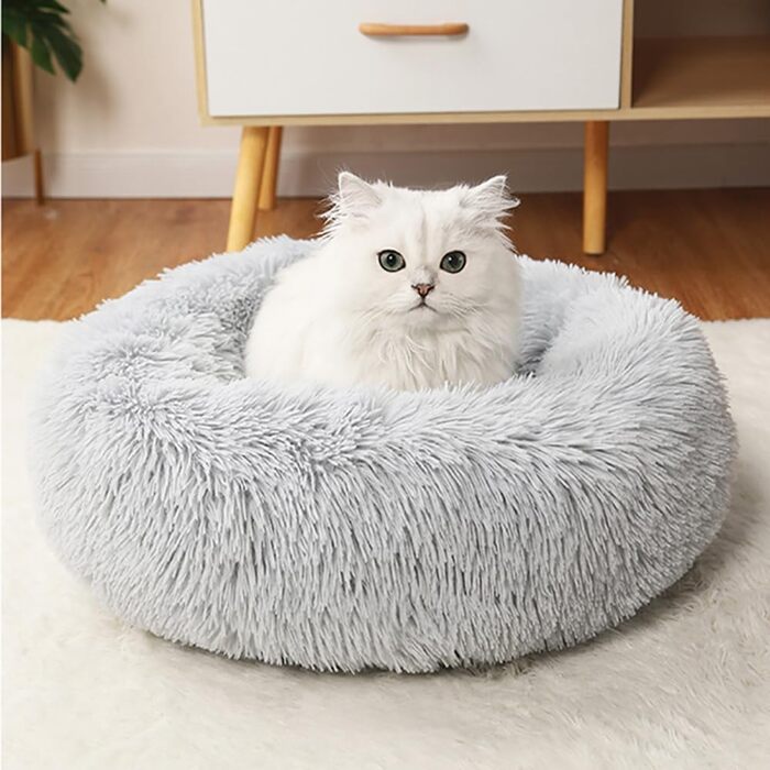 Крісло-ліжко для собак, котів: м'яке, миється, для великих, середніх та маленьких собак. Біле (50 см, світло-сіре)