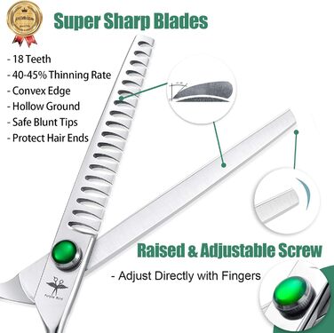 Набір професійних інструментів для грумінгу собак PURPLEBIRD: ножиці для грумінгу, 7 дюймів, з японської сталі 440C (набір з 4 шт.)