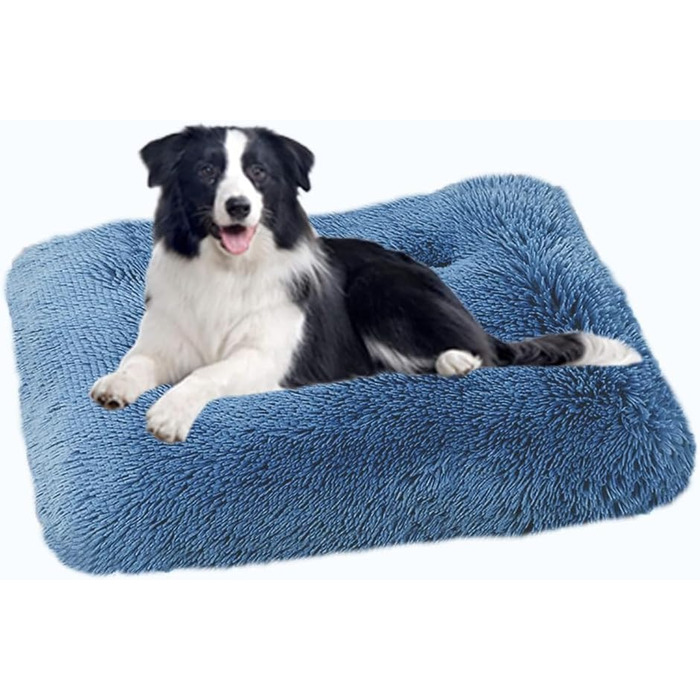 М'яке собаче ліжко SOAI XXL: ортопедичне, велике, для собак та котів (94x63 см, блакитне)