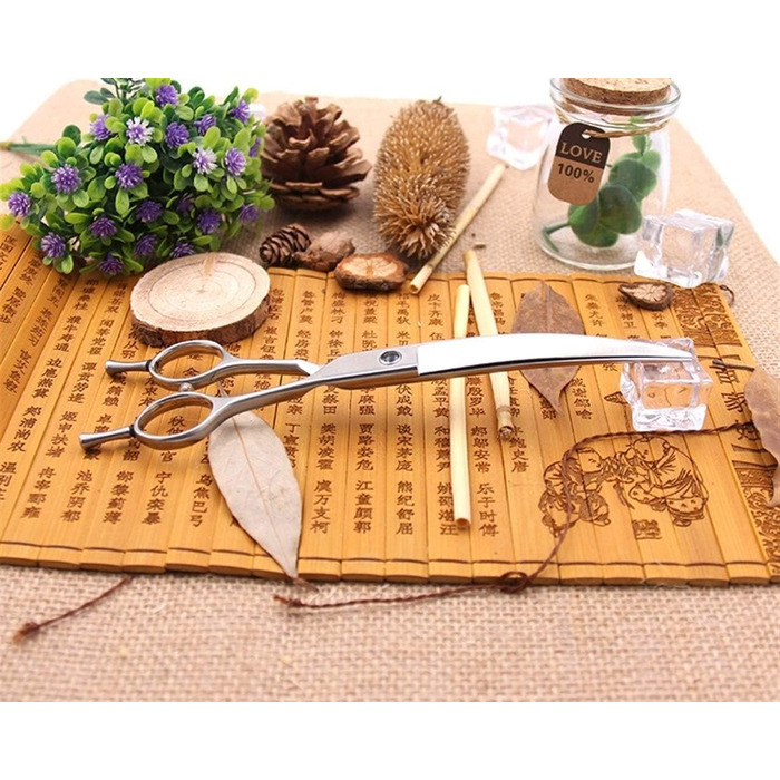 Ножиці для грумінгу тварин, фінішні інструменти, ножиці для собак, професійні ножиці для грумінгу, маленькі вигнуті ножиці, 17,8 см (розмір: червоні гвинти 19 см) (чорні гвинти 17,8 см)