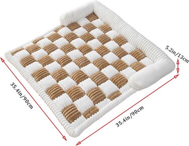 Ортопедичне ліжко для собак TOPCHANCES - 90x90x13 см, чорне, миється, для великих і середніх собак, з антиковзаючим покриттям