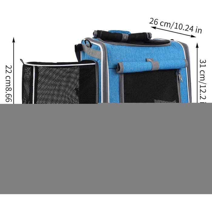 Фahrradkorb для собак MWZBTG - Транспортна коробка/рюкзак для собак | Регульована сумка для велосипеда для походів, кемпінгу, подорожей