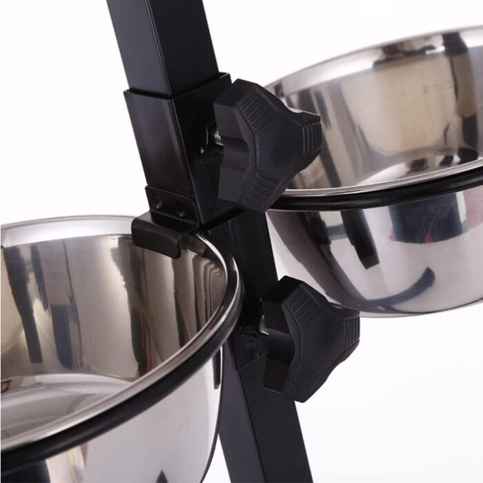 Підвищений годівниця для собак та котів 2-в-1, 4 регульовані висоти, підставка Anti-Slip з нержавіючої сталі, для всіх порід (1-2 миски)