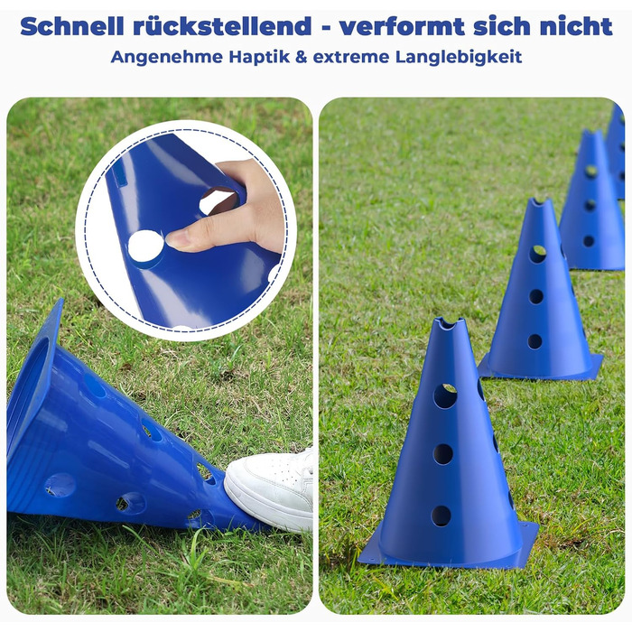 Набір фігур для аджиліті для собак, 12 кілків, 18 стійок, футбольне тренувальне обладнання, сумка в комплекті