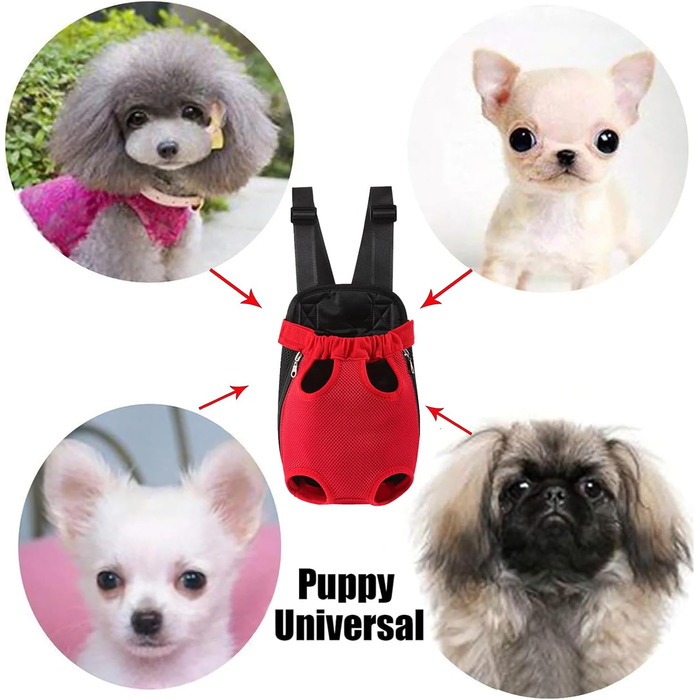 Рюкзак для собак 0.5-2.5 кг, переноска для тварин на плечі, для кемпінгу та подорожей, підходить для собак, котів та кроликів (Бежевий, S)