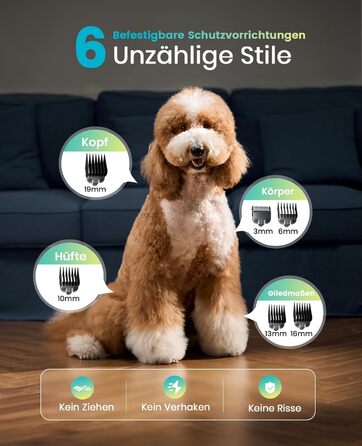 Машинка для стрижки собак з довгим та густим хутром Oneisall Profi Leise: професійна модель з нержавіючою сталею, для собак, котів та коней, час роботи до 4 годин