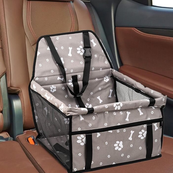 Підвищення для собак у машину Hdetransportbox - переносна підставка для собак з сумкою для зберігання - автокрісло для цуценят, складане, аксесуари для подорожей з домашніми тваринами для тривалих поїздок (сірий, B)