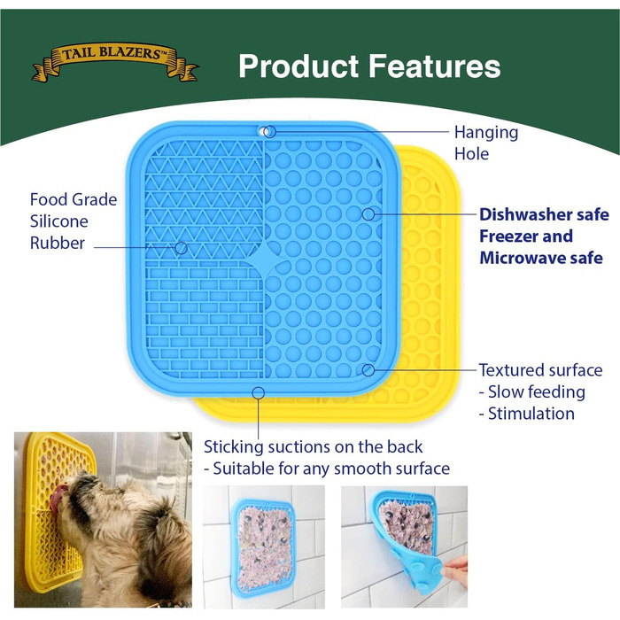 Килимок для собак Lickpal 5-в-1: проти нудьги, з присосками, шпателем та щіткою, рецепти, для ласощів