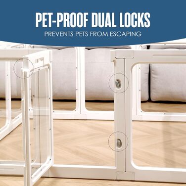 Акрилове переносне вольєр для собак Houseables - внутрішній вольєр, прозорі панелі, для цуценят та собак