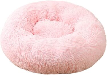 М'яке кругле ліжко для собак та котів Lukery з плюшу, зручне лежання, плюшеве подушка для собак та котів, м'яке ліжко для собак з плюшу для маленьких, середніх та великих тварин (100 см, світло-рожевий)