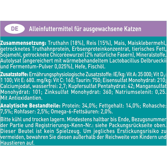 Корм для котів PURINA ONE Bifensis Sensitive з індиком, 6 x 1.4 кг (набір 6 шт.)