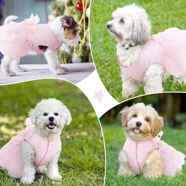 Сукня для собак на весілля: розкішний собачий балетний костюм принцеси, літня сукня для цуценят, сукня для собак на весілля з бантиком, для маленьких дівчаток (XS, Рожевий)