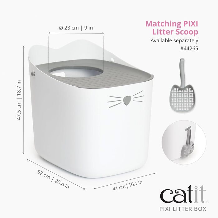 Туалет для котів Catit Pixi, сірий, закритий лоток