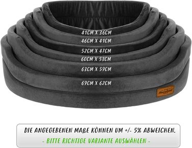 Крісло-ліжко для собак Z4L BALY, велюр, сірий, 2XL (63x59 см)