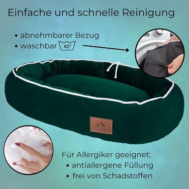 Ортопедичне ліжко для собак середніх порід 95x65 см Hazelnut (S 70x50 см, Зелений)