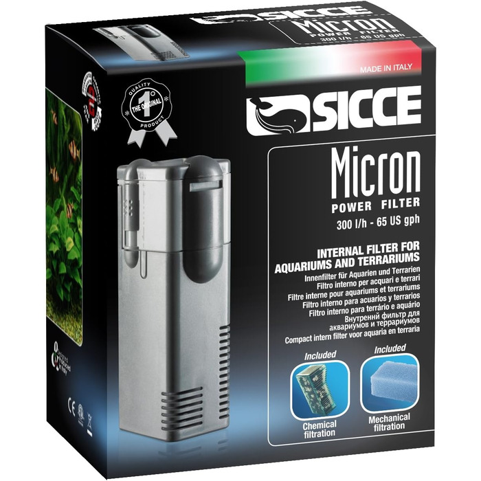 Внутрішній фільтр для акваріума Sicce Micron 300 л/год