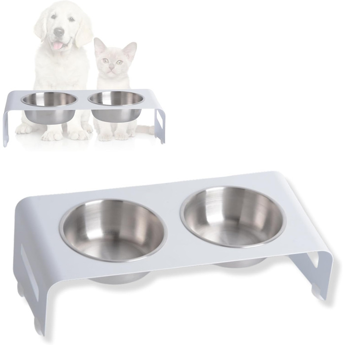 Підставка для корму для котів PETLINUS: ергономічна годівниця з нержавіючої сталі та металу, для котів та маленьких собак