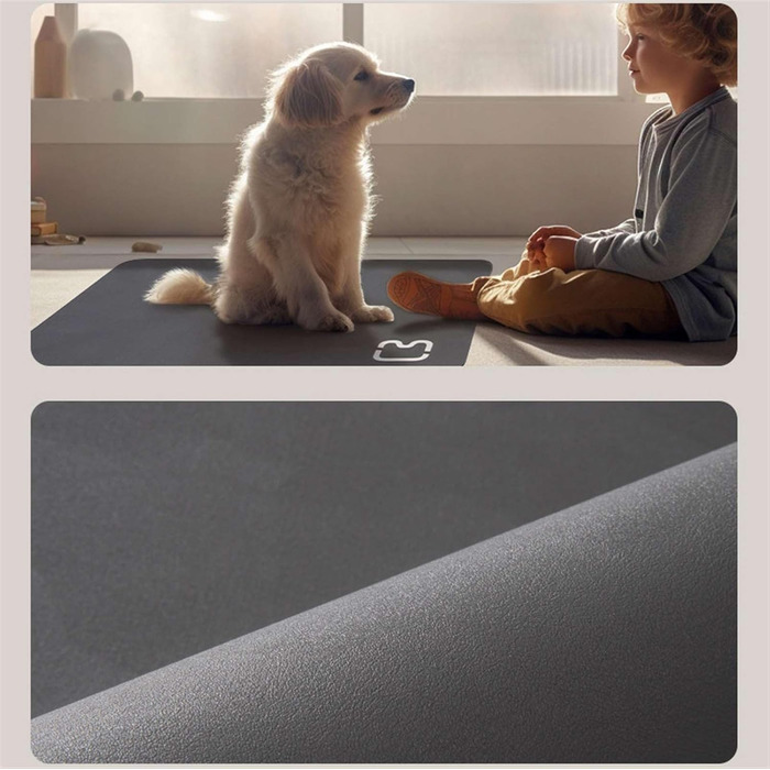 Підкладка під миску для собак та котів GIBZ, абсорбуюча, з діоксиду кремнію, неслизька, 45x60 см, темно-сіра