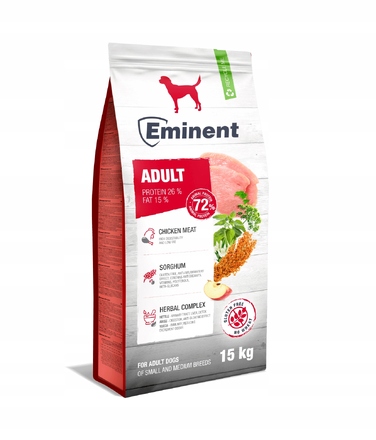 Сухий беззерновий корм для дорослих собак Eminent Premium Adult 26/15, 15 кг