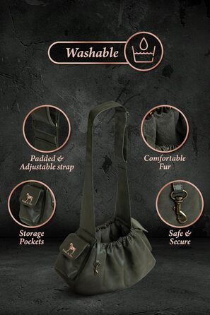 Трансформер для собак Noah & Paw: переноска для маленьких собак до 10 кг з регульованим ременем та м'яким хутром. Подвійний захист, переноска для тварин з веганської шкіри